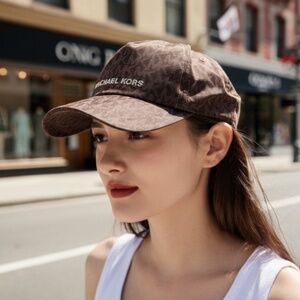 MICHAEL MK Signature MK Logo, Saddle Brown MK Cap NEW